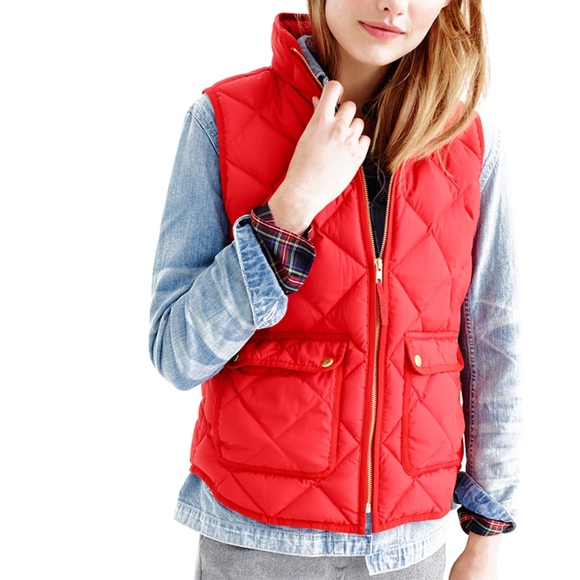 J. Crew Jackets & Blazers - J. Crew Excursion Quilted Down Puffer Red Vest
